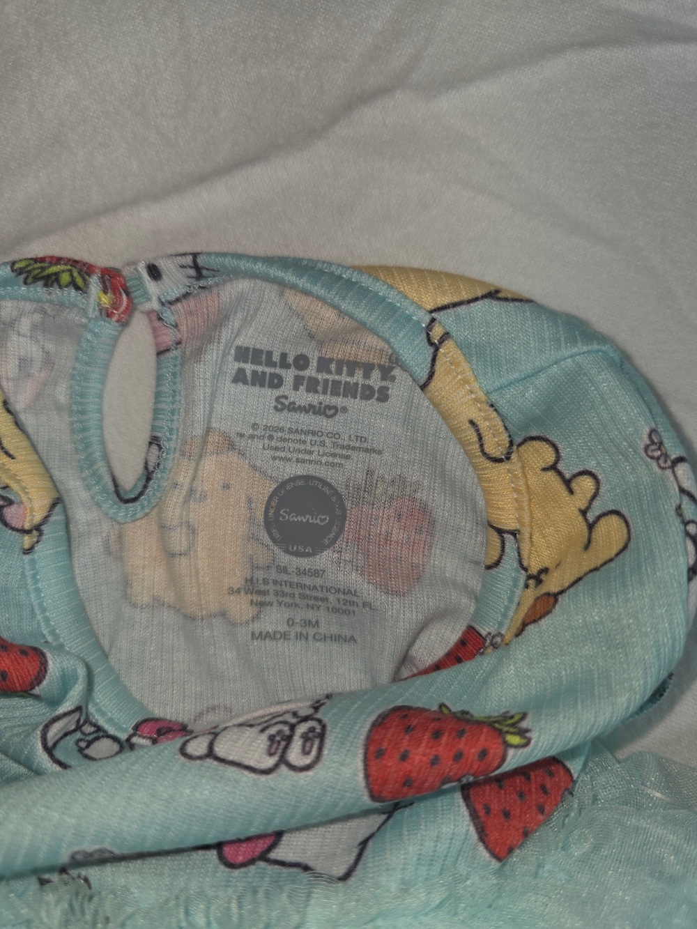 Hello Kitty Mint Strawberry Print Baby Romper - Picture 8 of 12